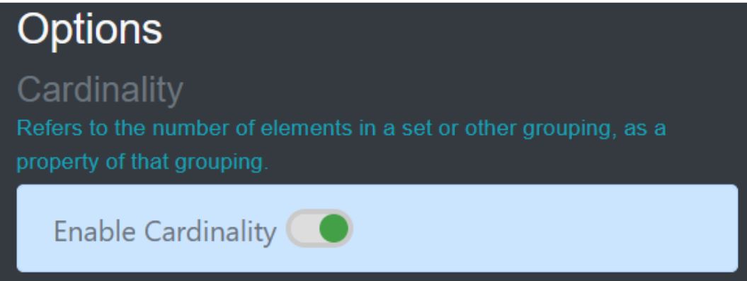 Enabling cardinality